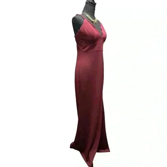 ๐ Burgundy Semi Formal Sexy Maxi Dress, Size 11 - Picture 3 of 5